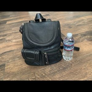 Tignanello Black Leather Backpack Purse